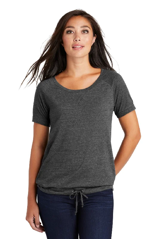 New Era Womens Performance Cinch Moisture Wicking Short Sleeve Wide Neck T-Shirt - Graphite Grey