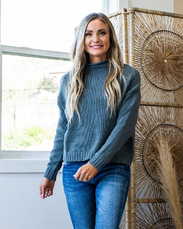 NEW! Erica Mock Neck Sweater - Blue Spruce