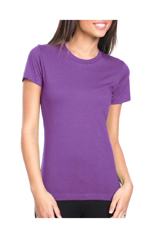 Next Level Womens Boyfriend Fine Jersey Short Sleeve Crewneck T-Shirt - Purple Berry - Closeout