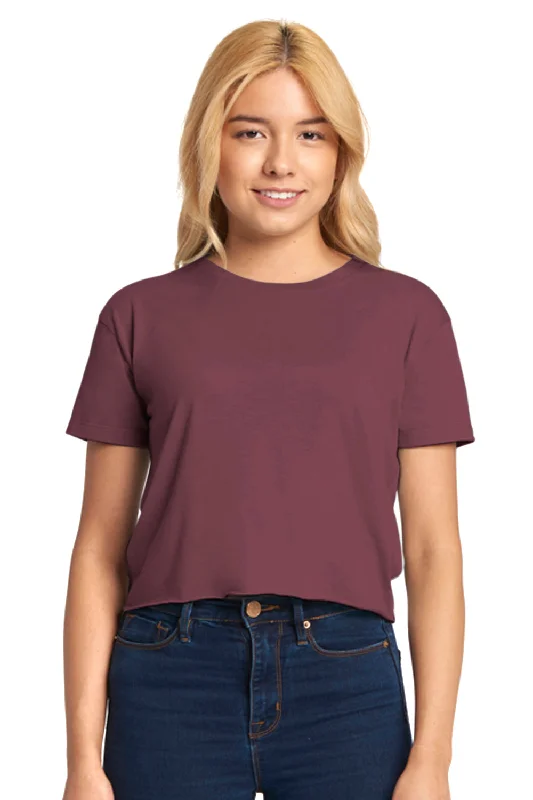 Next Level Womens Festival Cali Crop Short Sleeve Crewneck T-Shirt - Shiraz