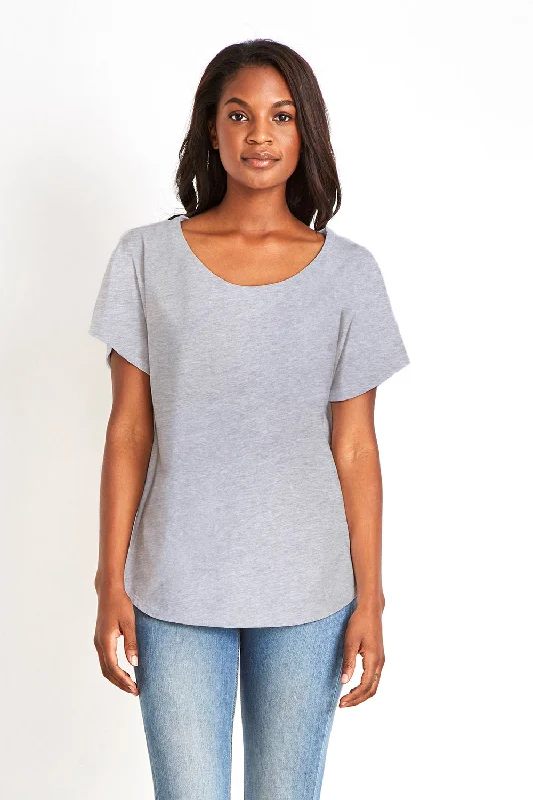 Next Level Womens Ideal Dolman Short Sleeve Crewneck T-Shirt - Heather Grey