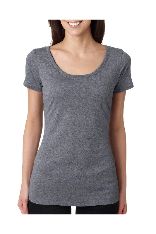 Next Level Womens Jersey Short Sleeve Scoop Neck T-Shirt - Heather Grey - Closeout