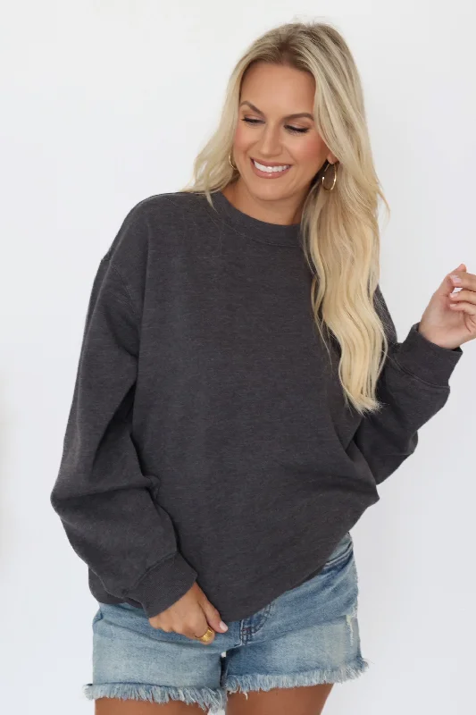 Oversized Sweatshirt - Washed Black