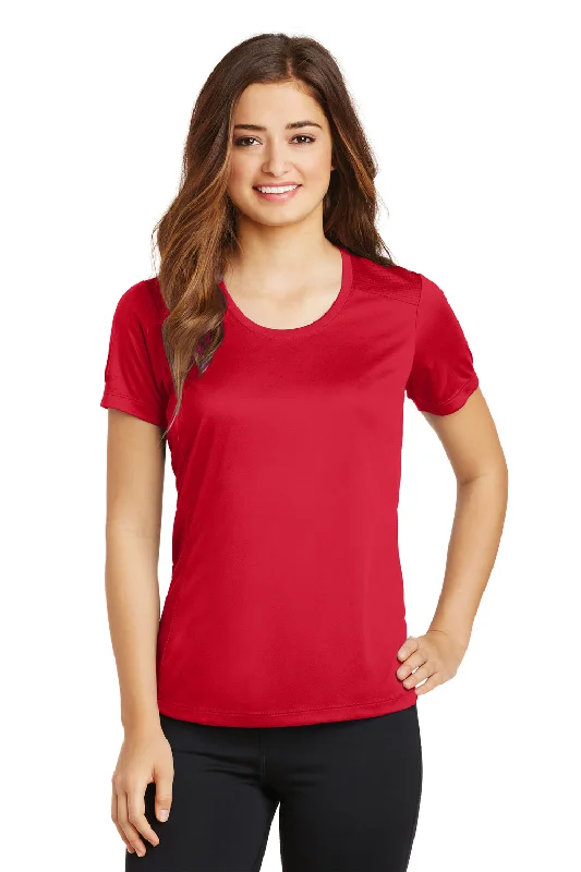 Sport-Tek Womens Elevate Moisture Wicking Short Sleeve Scoop Neck T-Shirt - True Red - Closeout