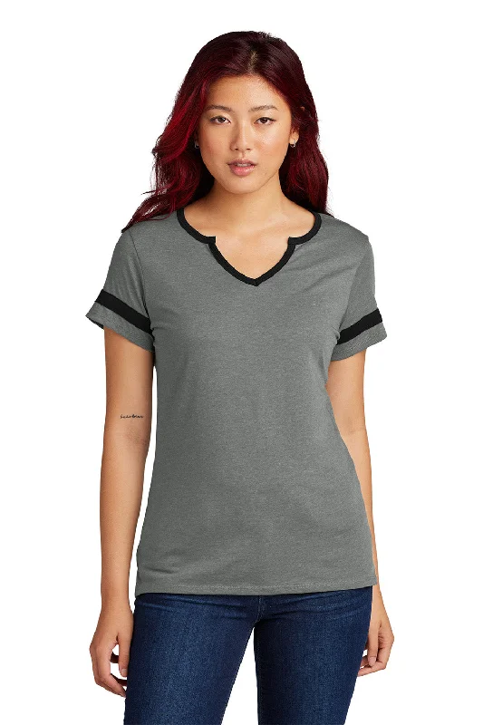 Sport-Tek Womens Halftime Notch Neck Short Sleeve T-Shirt - Heather Vintage Grey/Black - New