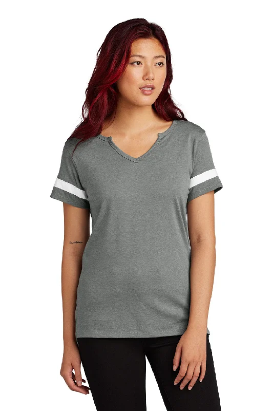 Sport-Tek Womens Halftime Notch Neck Short Sleeve T-Shirt - Heather Vintage Grey/White - New