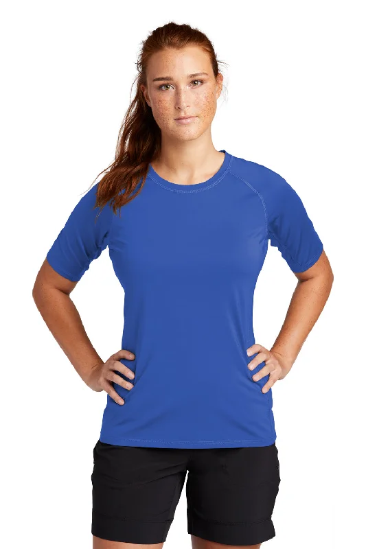 Sport-Tek Womens Rashguard Moisture Wicking Short Sleeve Crewneck T-Shirt - True Royal Blue