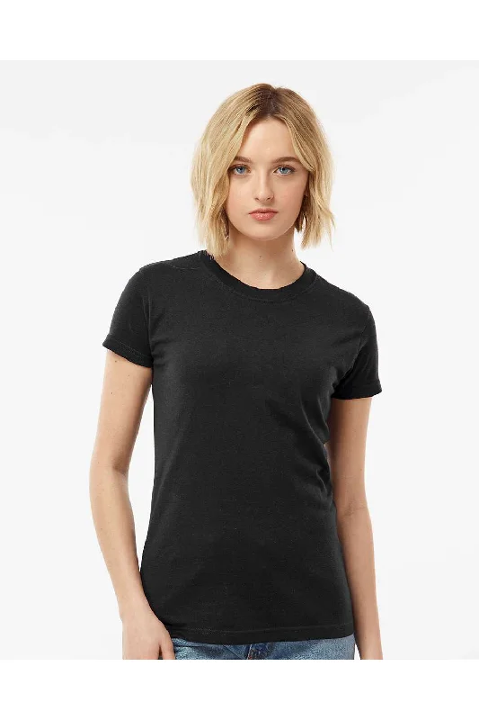 Tultex Womens Fine Jersey Slim Fit Short Sleeve Crewneck T-Shirt - Black