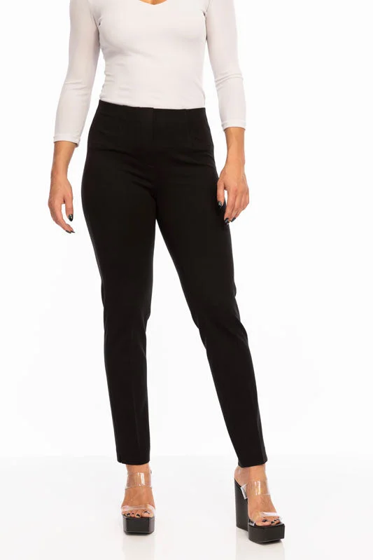 LIOR Women's Black Tapered Ankle Pant In Ponte - "Sasha"