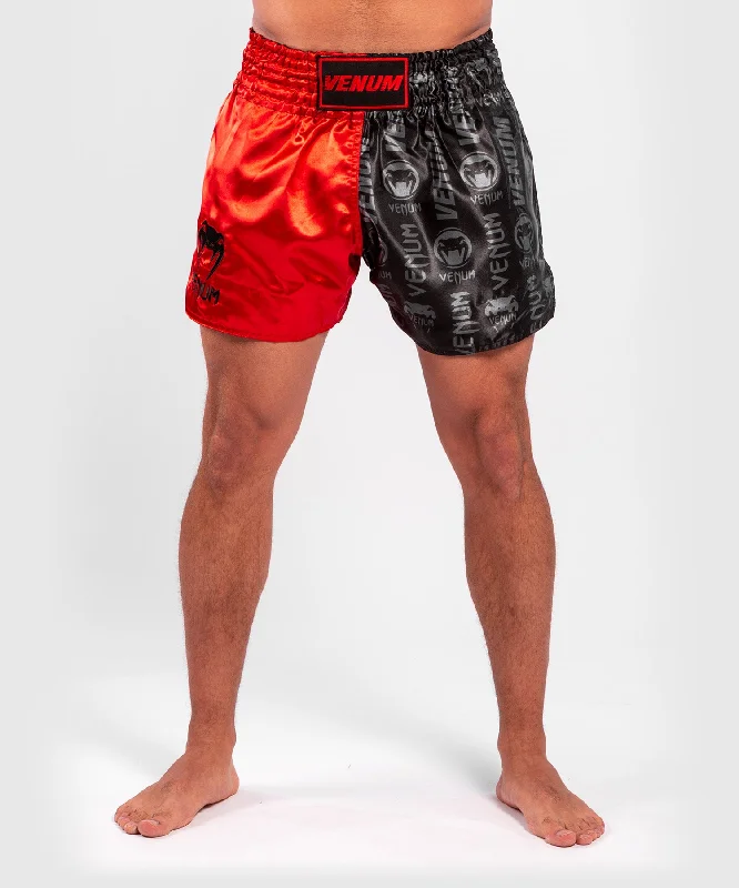 Venum Logos Muay Thai Shorts - Black/Red